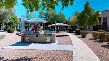 Bbq grills and playground
